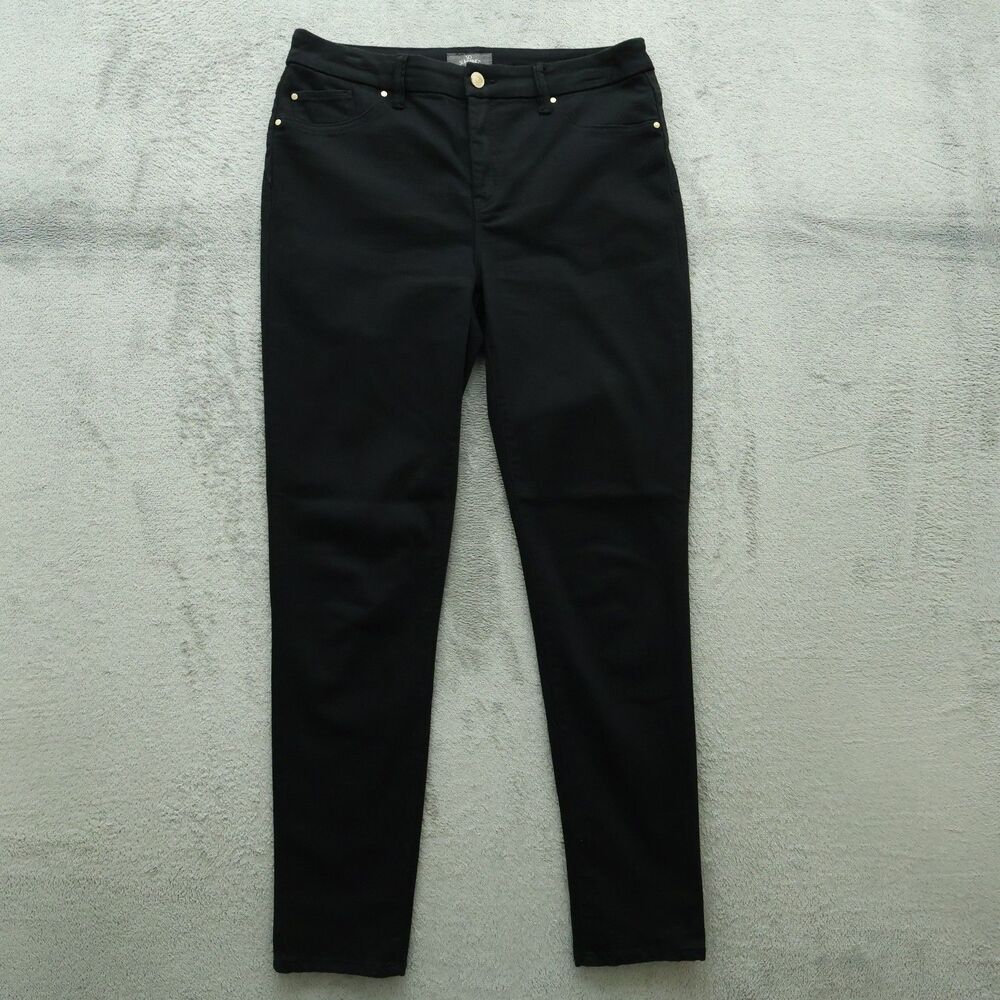 Chico's Jeans Women's Size 1 US-8 Black Mid-Rise So Slimming Skinny 30" Inseam